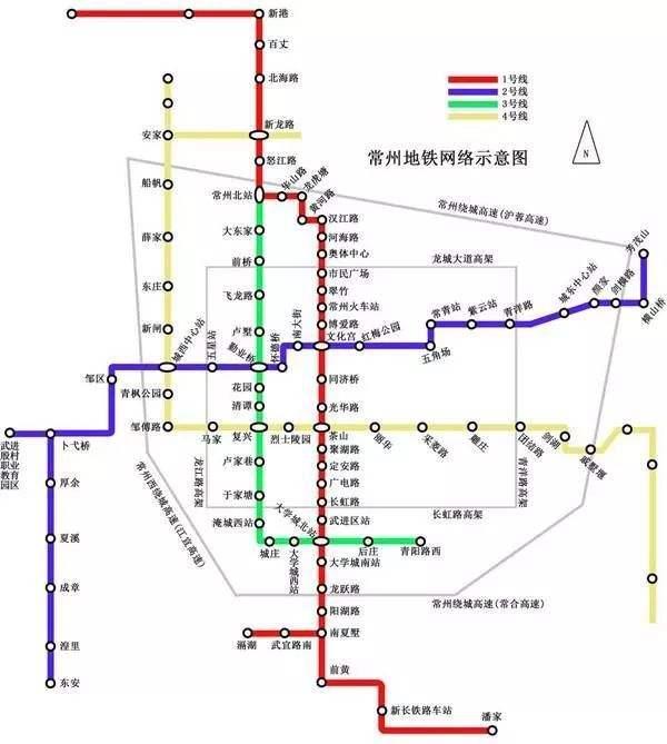 常州地铁:运营线路1条,在建线路1条,拟建线路12条