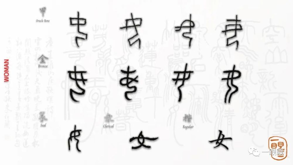 汉字趣谈 女"女(nu,这是一个象形字.