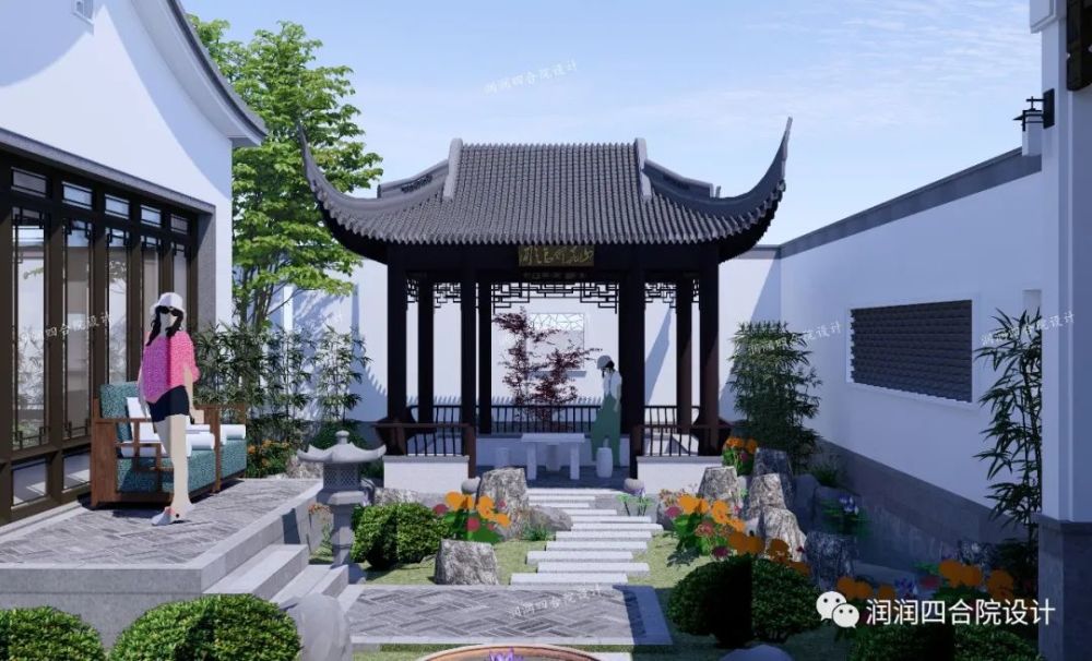江苏无锡两户合建不对称两层现代中式合院——润润四合院设计刘鹰作品