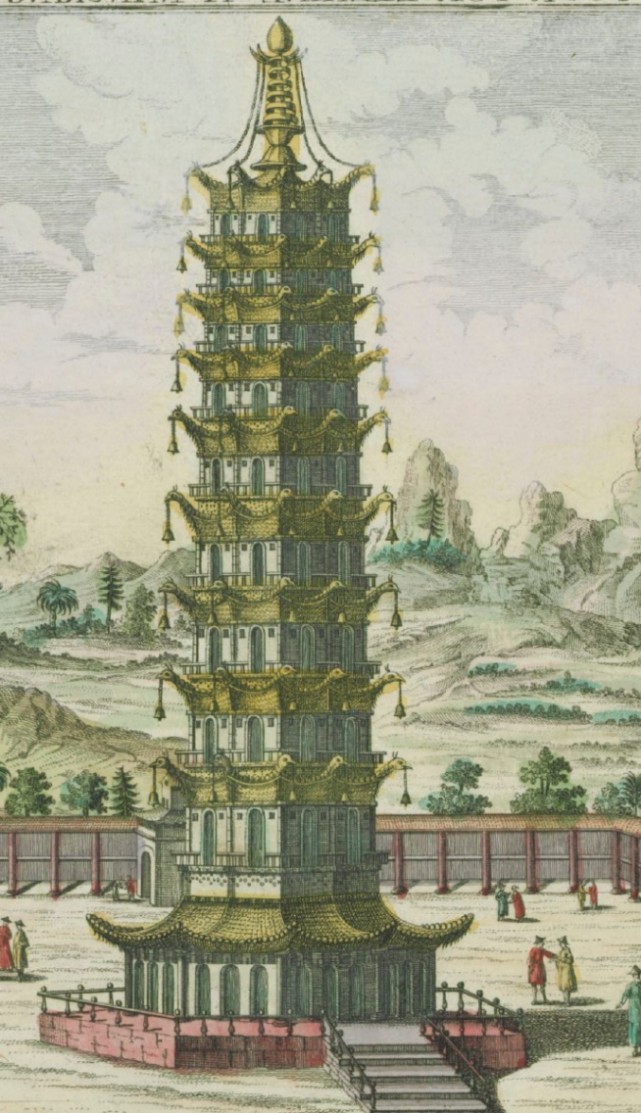 西方绘画的大报恩寺琉璃塔