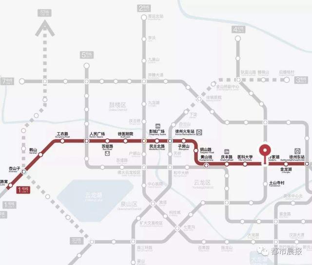 徐州地铁:开通1条线路,在建线路共有2条,建设规划线路