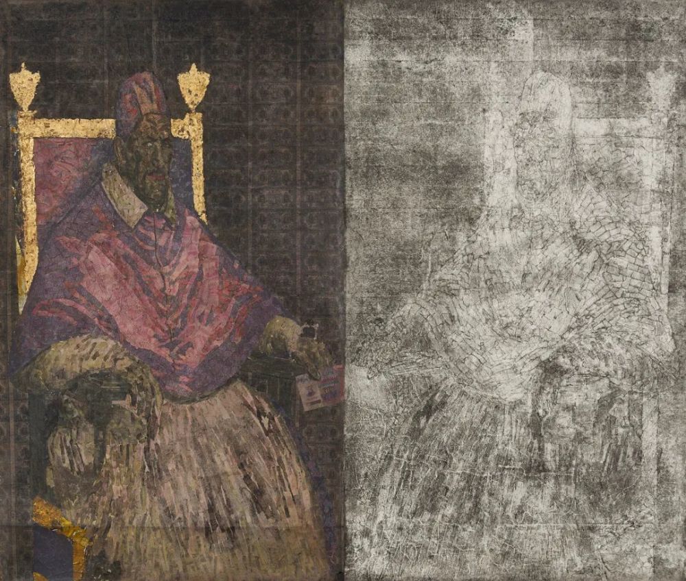 相·心——教皇英诺森十世 拼贴   120cm × 70cm 2018