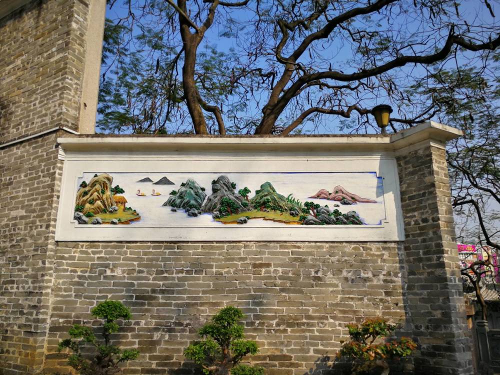 岭南古建,青砖与浮雕壁画