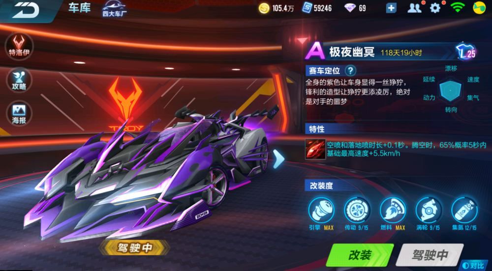 qq飞车手游:论免费a车极夜幽冥和逆天鹰的绝配