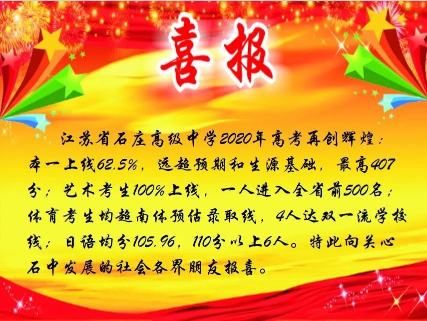 江苏省通州高级中学高三年级部 2020年7月25日 理科张奕同学436分