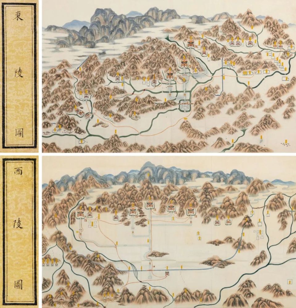 2013秋  lot 3943 清东陵图,清西陵图 清内府样式雷绘本 96×160cm