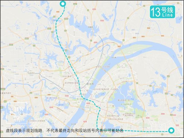 根据规划,地铁13号线从孝感临空经济区至光谷未来城,全长84公里,设