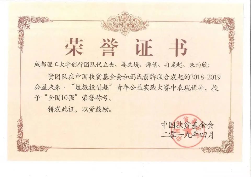 2018年"租租侠"项目张磊同学获国家创新创业训练计划立项结题证书