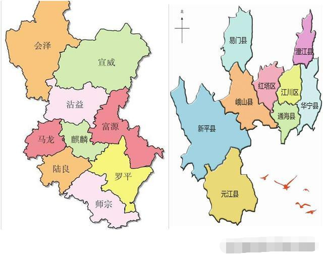曲靖市和玉溪市行政区划第二梯队由曲靖市和玉溪市为中心向外辐射