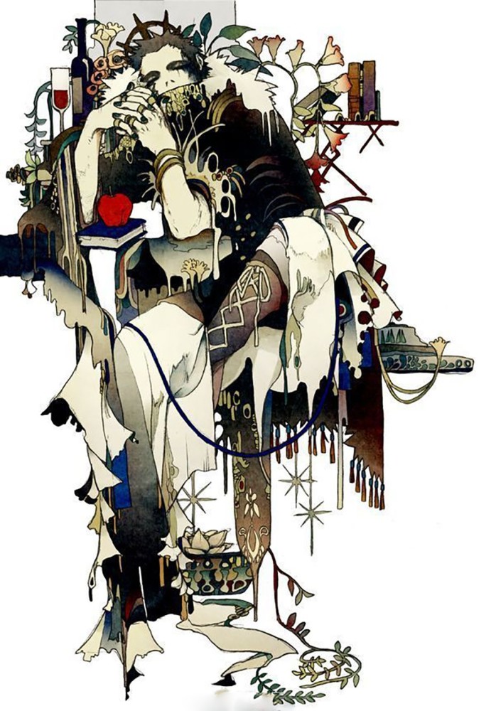 神秘怪诞的人物插画,画面充满了故事性,黑暗以及诡异的气氛_腾讯新闻