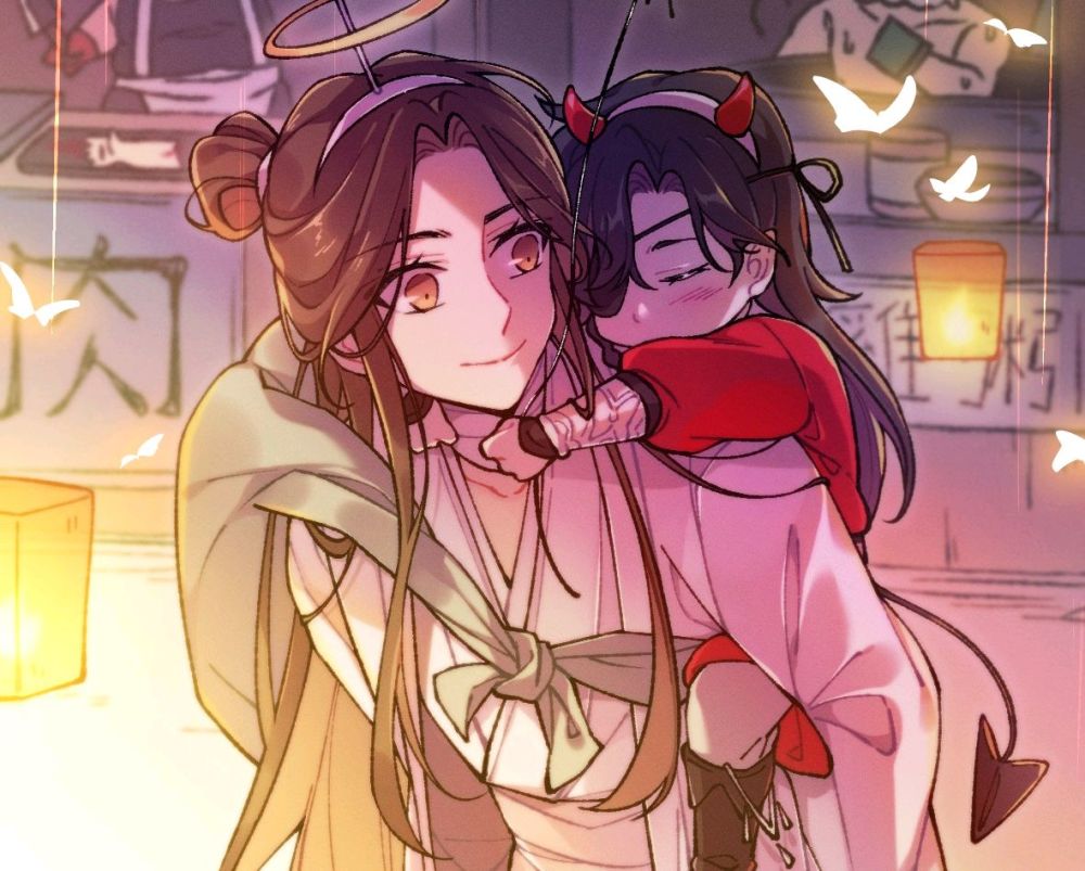 《天官赐福》漫画师青玄女装登场,呆萌若邪将花城卷上