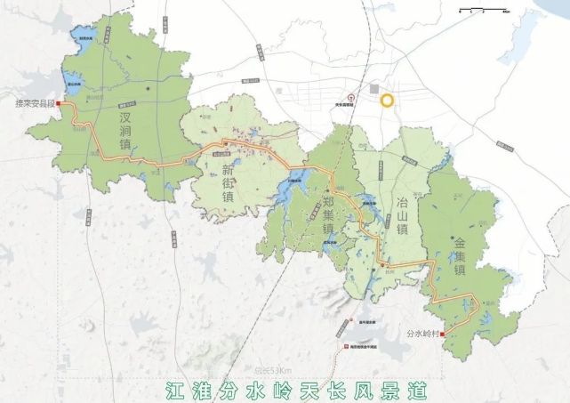 天长江淮分水岭风景道以"天长地久"为主题,概念性规划设计为浪漫的"