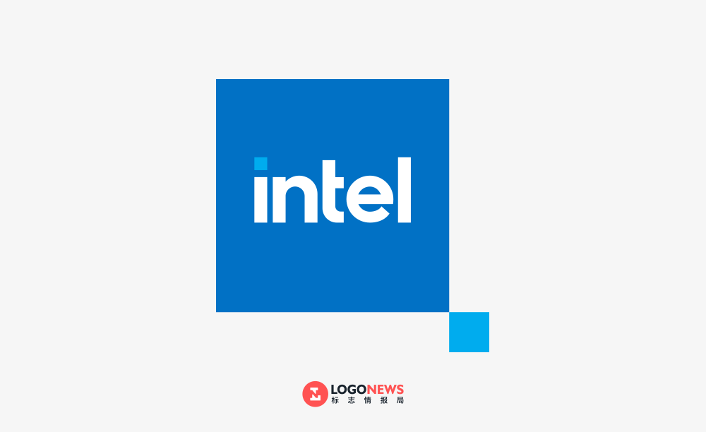 37年之久的下沉e字样式的「intel」蓝色字标,改用环形拥抱的新版logo