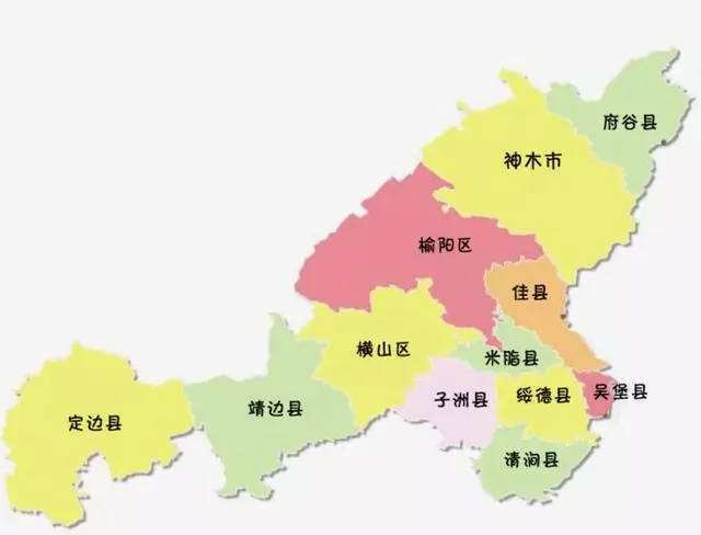 榆林市行政地图