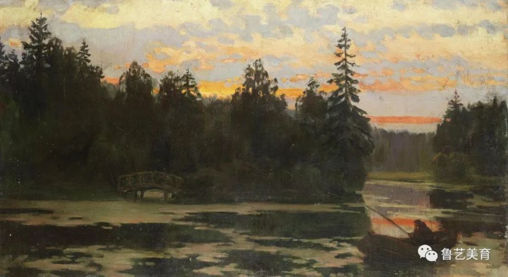 俄罗斯大师列维坦油画色彩风景作品