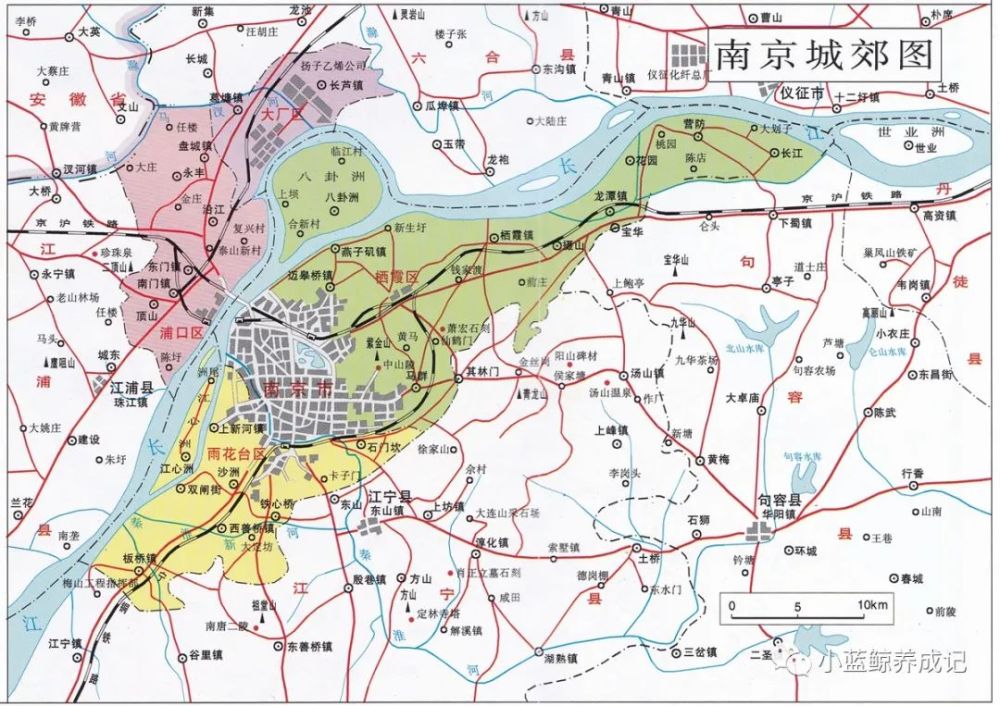 南京城郊图中河西一带划入雨花台区 1982年《江苏省南京市地名录》