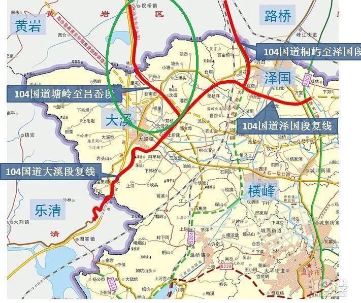 正在建设的台州104国道临海至温岭复线线路总览