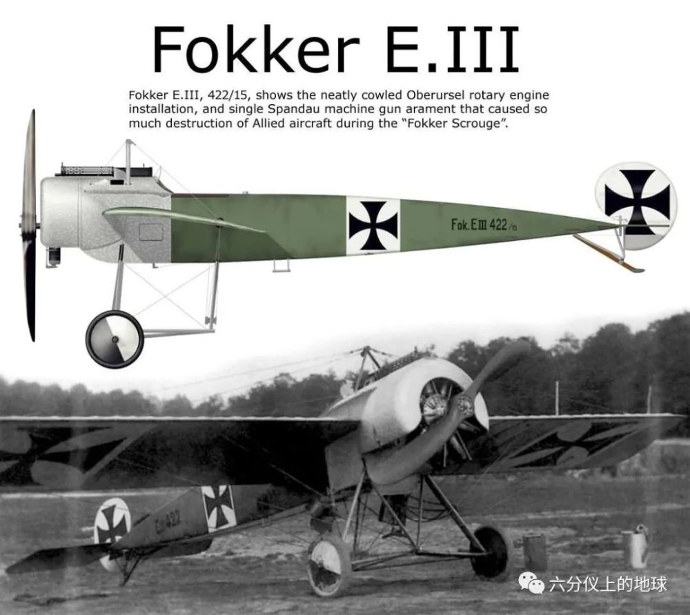 最有发明创新性的德国"福克e.iii"单翼战斗机
