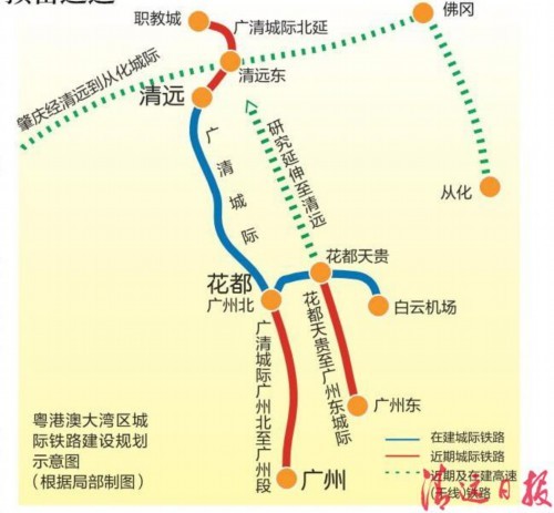 广清城际北延线,广州北至广州段列入近期建设项目