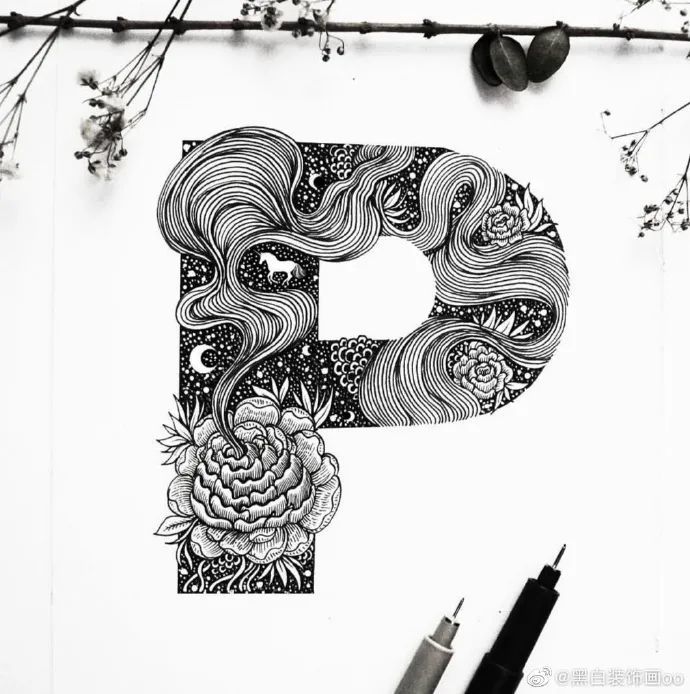 每天学一幅简笔画-史上最全最好看的字母设计手绘,你要的全都在里面