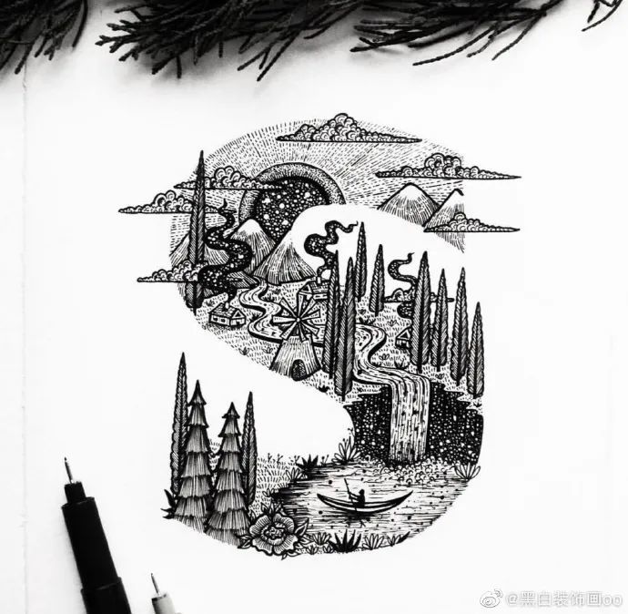 每天学一幅简笔画-史上最全最好看的字母设计手绘,你要的全都在里面