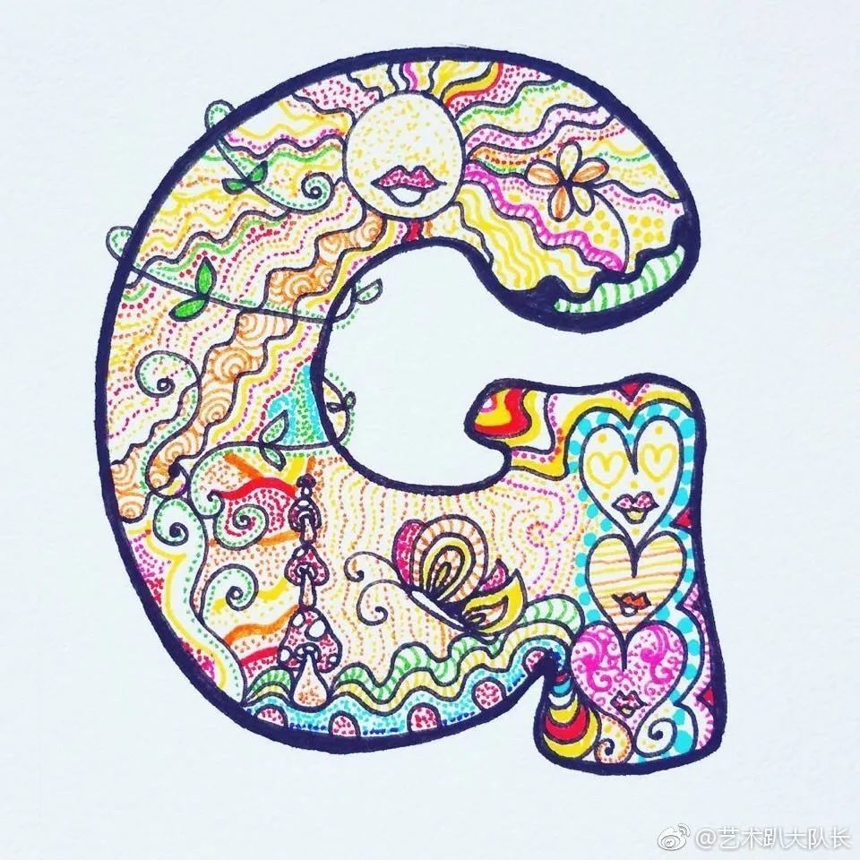 每天学一幅简笔画-史上最全最好看的字母设计手绘,你要的全都在里面