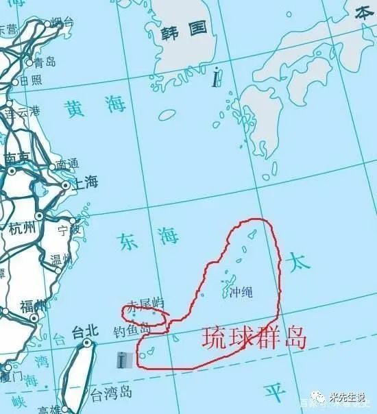 从北到南包括:大隅海峡,土噶喇,奄美海峡,宫古海峡,石垣海峡,与那国