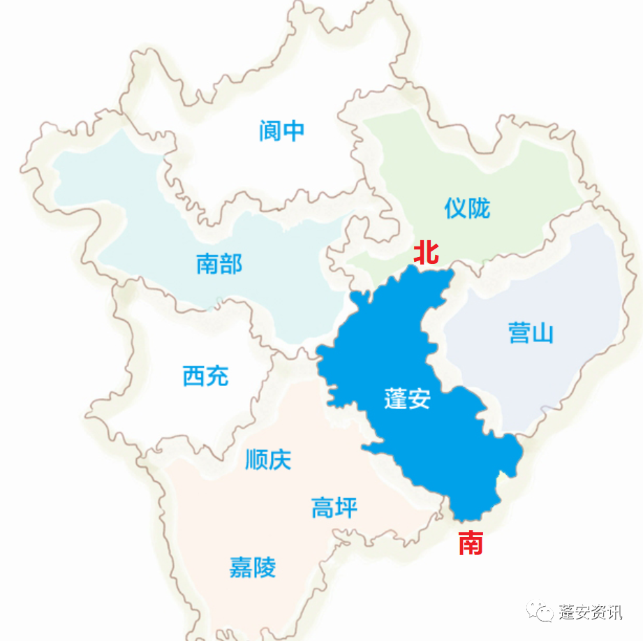 蓬安全县县域地图
