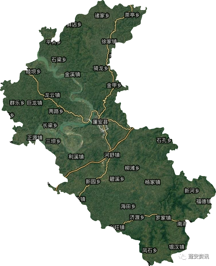 蓬安地理地形图