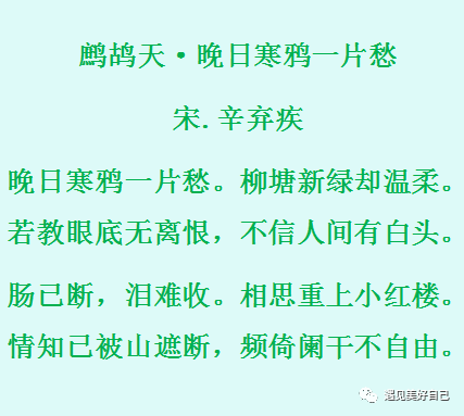 古诗词鉴赏《鹧鸪天·晚日寒鸦一片愁》宋.辛弃疾