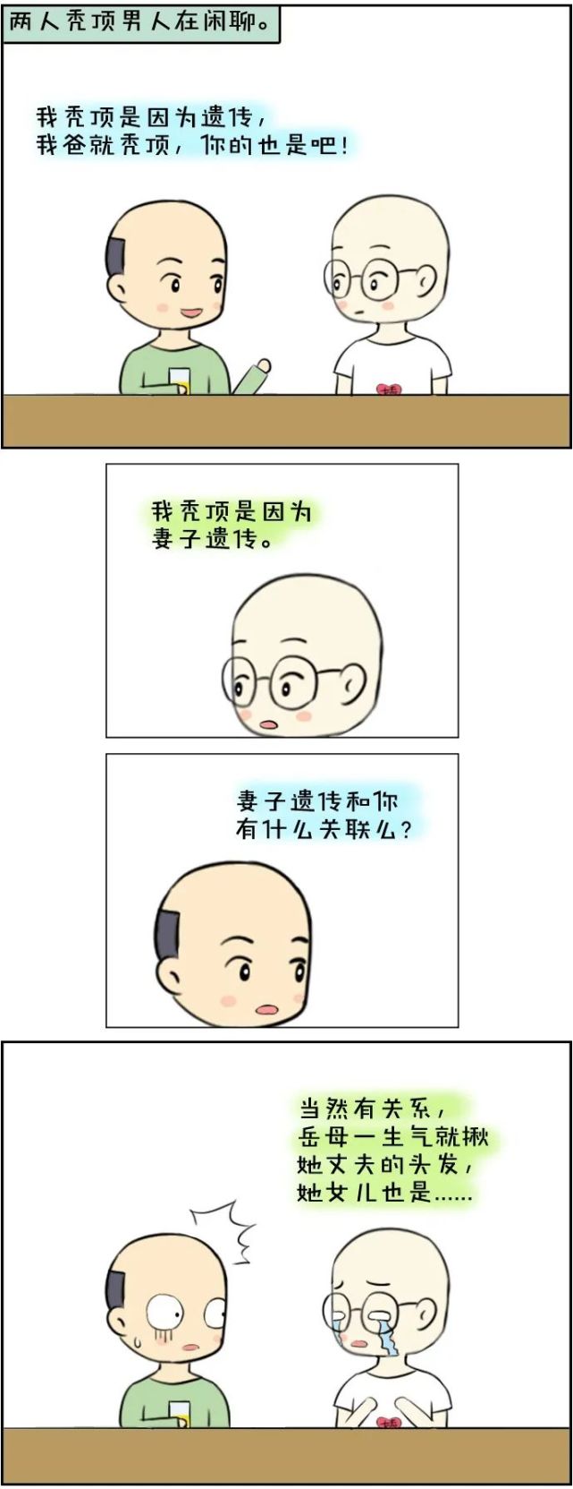 搞笑漫画:秃顶