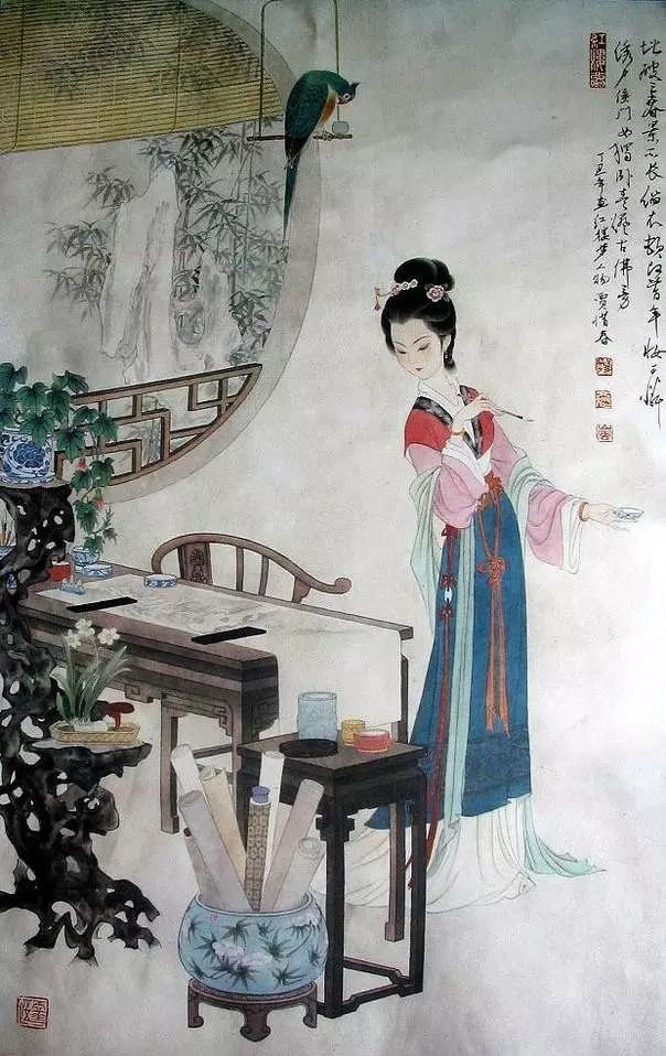 国画工笔画画出宝钗扑蝶,黛玉葬花,元春封妃,勇晴雯等