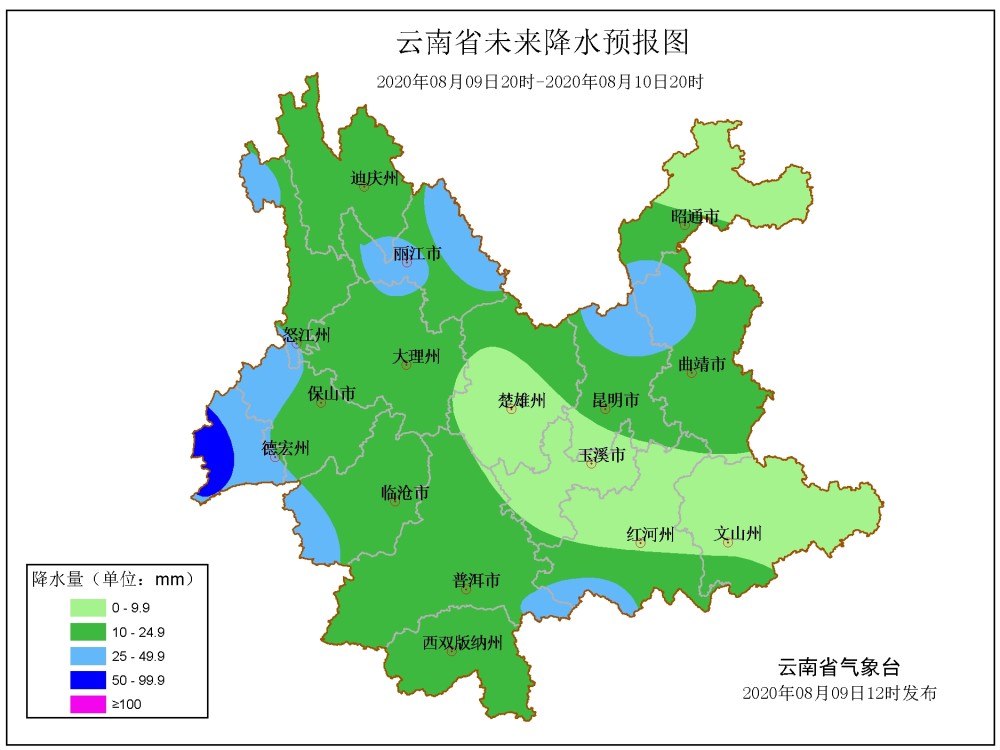 明日滇东北,滇西北,滇西,滇南边缘有小到中雨局部大雨