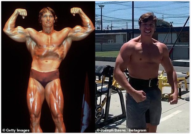 施瓦辛格22岁私生子户外健身，展示肌肉撕裂，神还原老爸当年冠军姿势