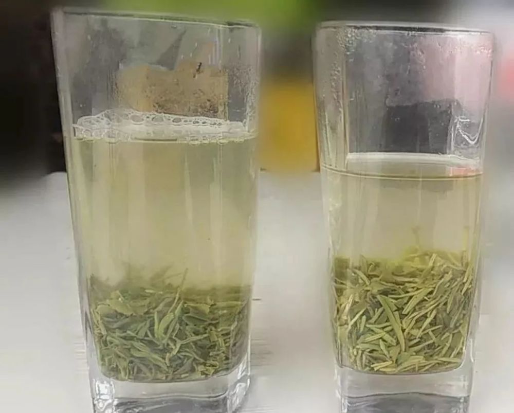 绿茶的茶汤有混浊,可能是茶毫多