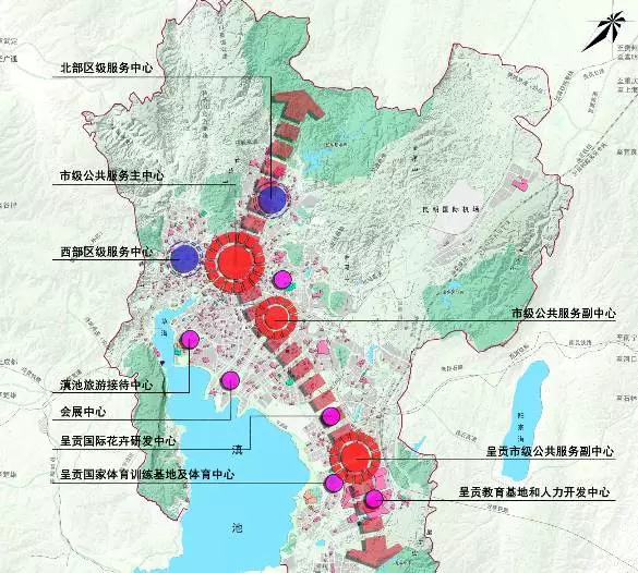 2016年《昆明市城市总体规划(2011—2020年》提出 一城三区(主