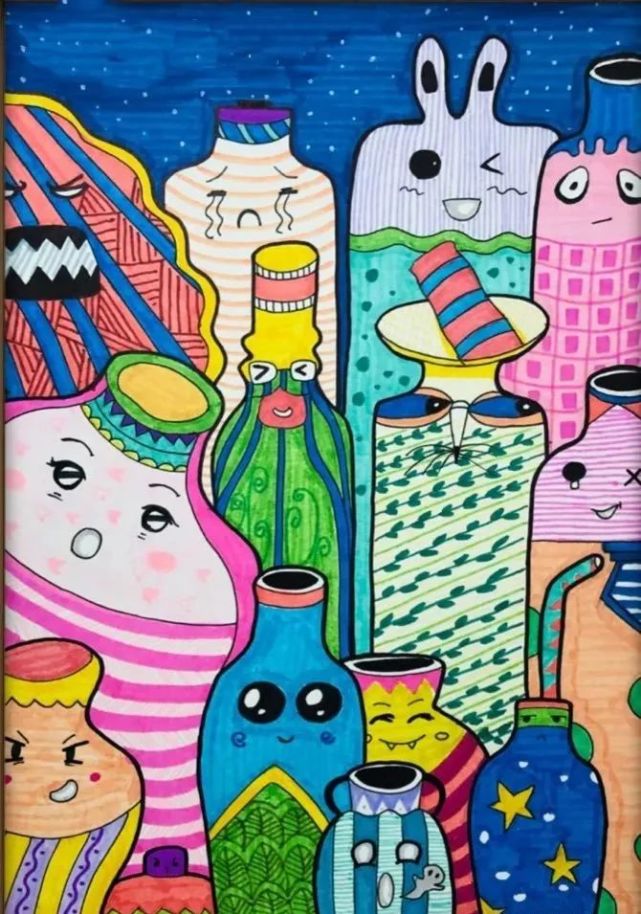 儿童画创意|多款马克笔创意画教程,内附优秀作品赏析