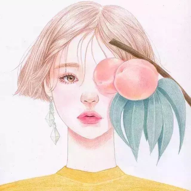 一组令人着迷的彩铅人物头像插画作品