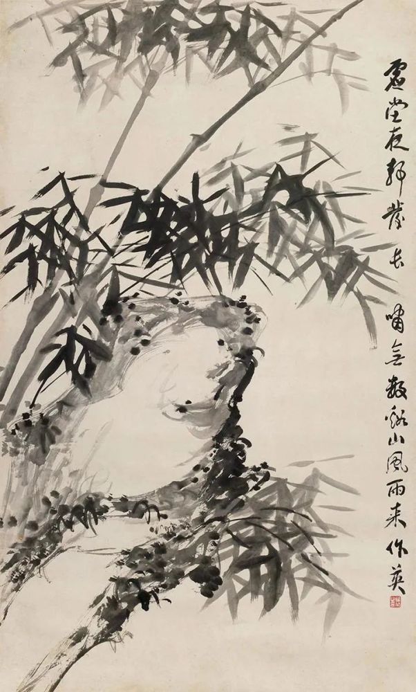 这墨竹纵横涂抹笔力非凡