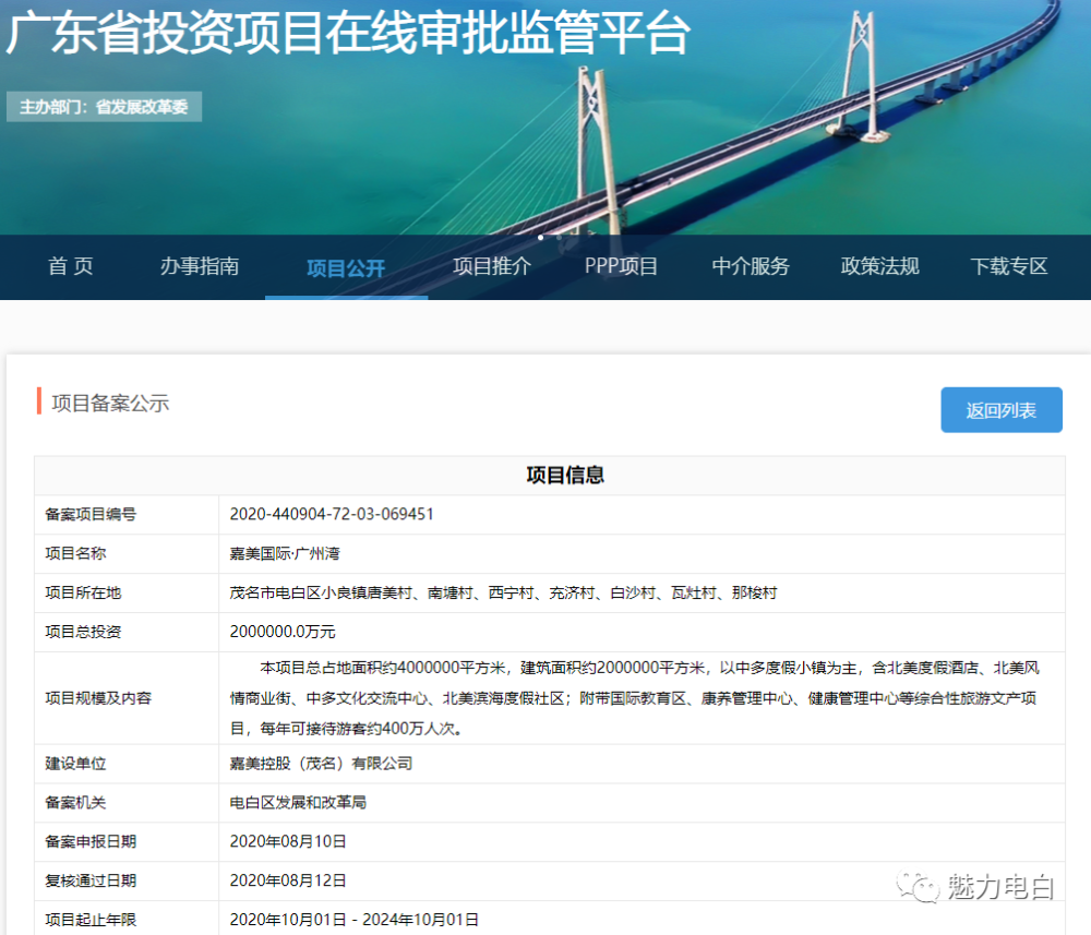电白这7条村要发！夺下200亿旅游项目，占地面积约4000000平方米