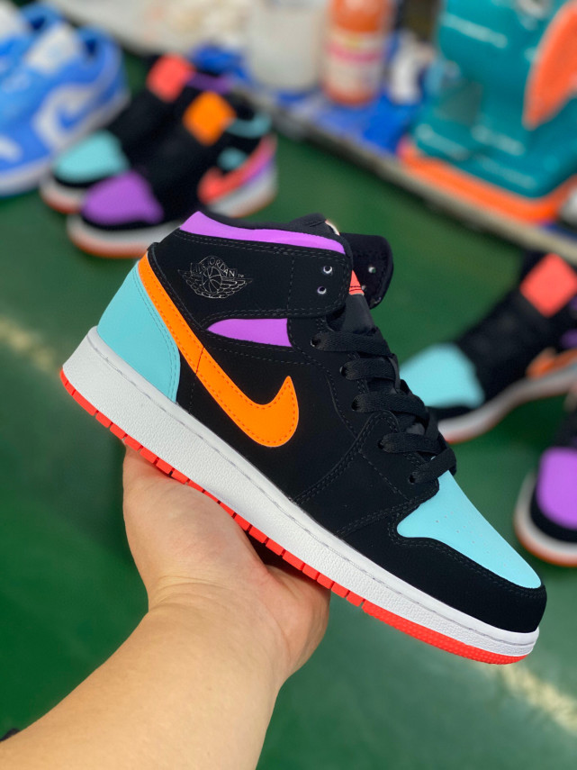 airjordan1midgsaj1糖果彩色鸳鸯3m反光