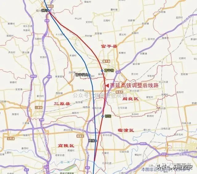 3,变更点:由于富平站位优化导致渭河北岸至铜川进站段线路变化约62km