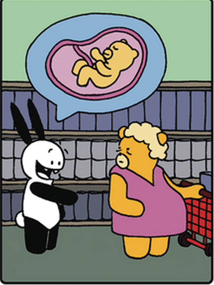 奇趣漫画:熊妈妈吃出来的大肚子,兔子却以为怀上了汉堡可乐