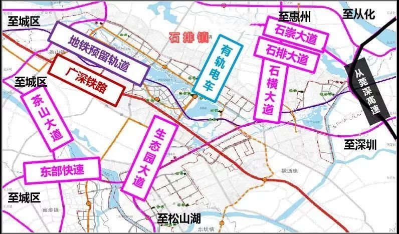 此外,石排距离东莞 地铁r2线东莞火车站非常近,广深铁路,广深港铁路