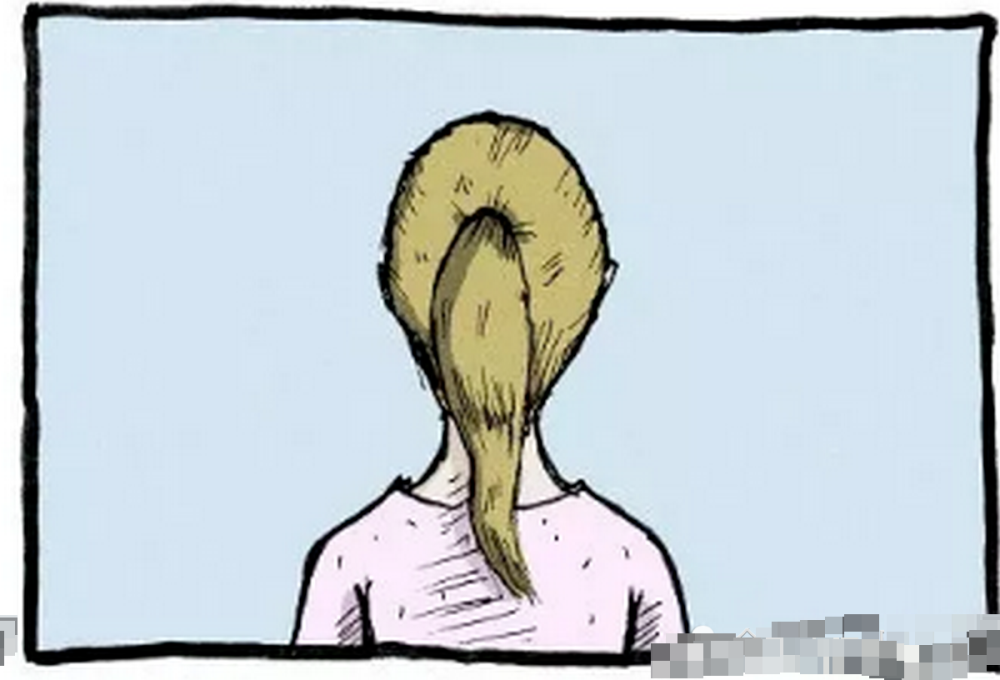 奇趣漫画背影看着美好的马尾女孩结果转过头真的是马
