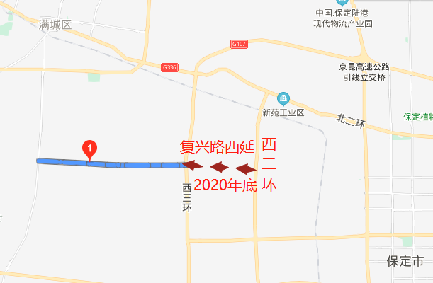 保定复兴路西延西二环至西三环段预计年底前通车