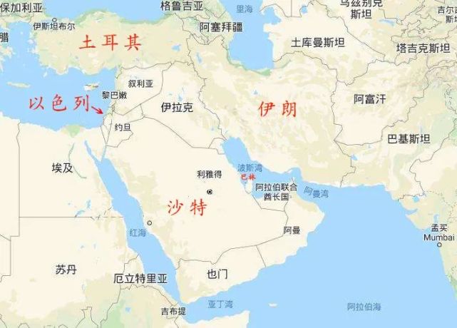 中东地区地图