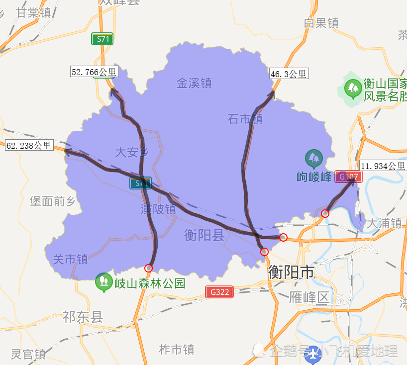 2020年衡阳市各区县高速路里程排名,南岳最短,看看你家乡第几?