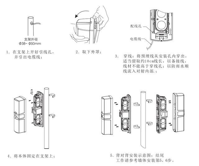 红外对射探测器安装使用说明