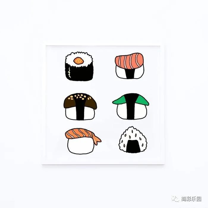 简单的寿司画法-六种寿司简笔画教程